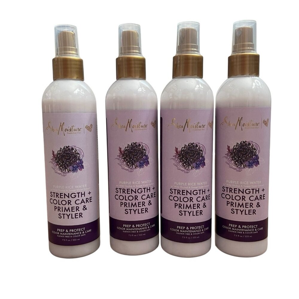 4X Shea Moisture Purple Rice Water Strength + Color Care Primer & Styler 7.5 oz